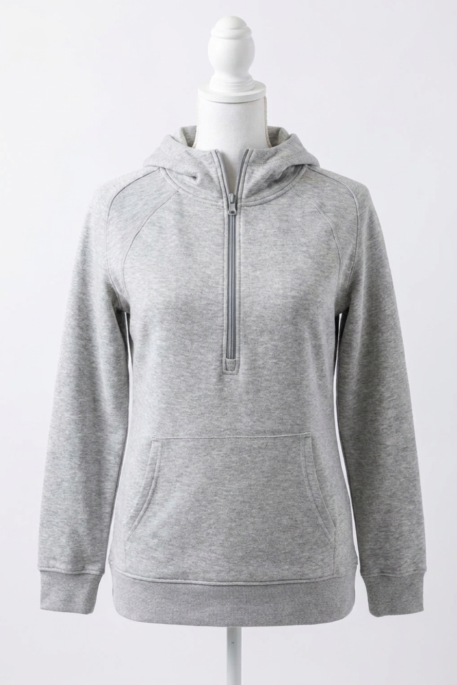 NEW MICHELLE MAE scuba halfzip hoodie in gray